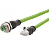 Cabo de rede METZ CONNECT Cat6a M12 para RJ45 1m verde S/FTP sem halogéneos