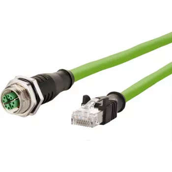 Cabo de rede METZ CONNECT Cat6a M12 para RJ45 1m verde S/FTP sem halogéneos