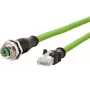 Cabo de rede METZ CONNECT Cat6a M12 para RJ45 1m verde S/FTP sem halogéneos