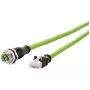 Cabo de rede METZ CONNECT - 5m Cat6a S/FTP M12 para RJ-45 verde