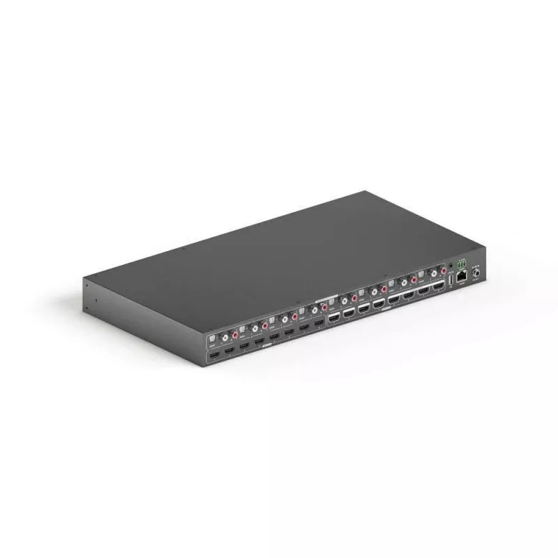 PureLink PureTools PT-MA-HD88DA - Matriz HDMI 8x8, 4K@60Hz, HDCP 2.2, 18 Gbps, extração de áudio, montável em rack
