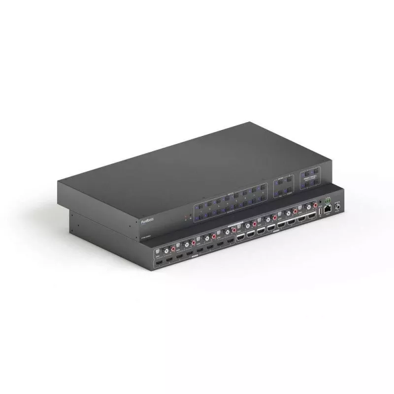 PureLink PureTools PT-MA-HD88DA - Matriz HDMI 8x8, 4K@60Hz, HDCP 2.2, 18 Gbps, extração de áudio, montável em rack