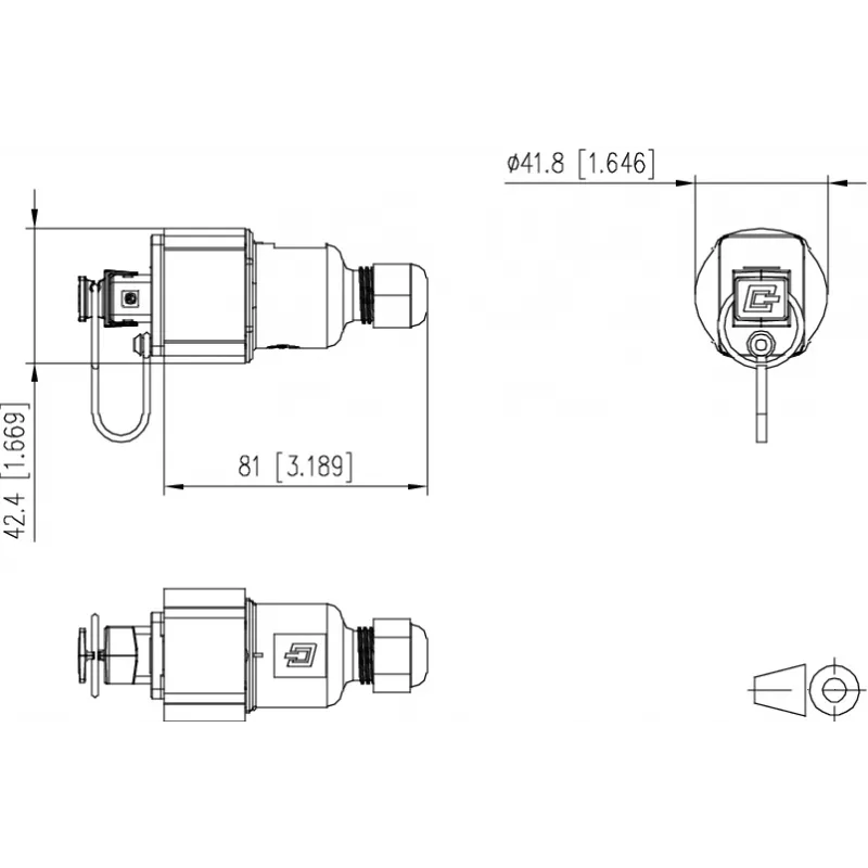 METZ CONNECT E-DAT Industry IP67 V4 acoplamento de cabo RJ45 inserto Field Jack Cat.6