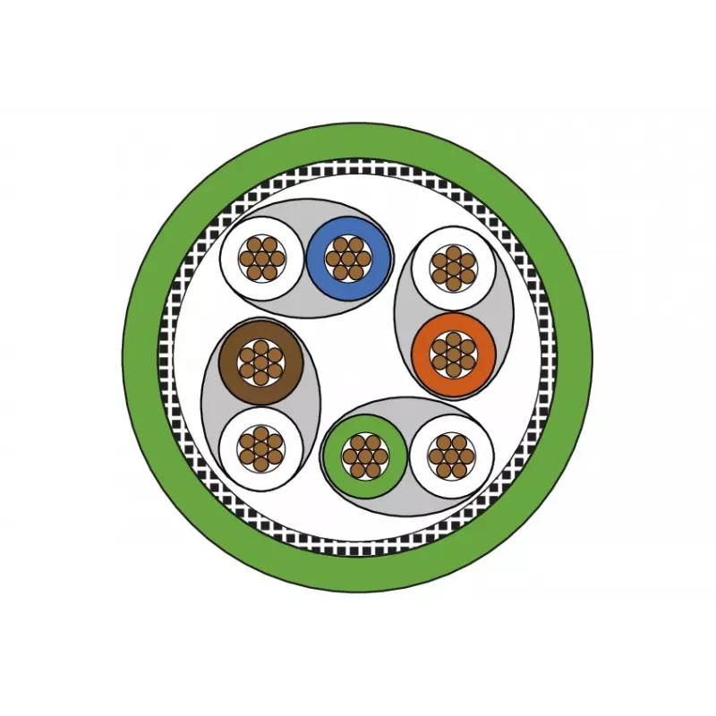 METZ CONNECT Cabo de patch M12 X-codificado 1 m Cat.6A S/FTP PUR verde 142M2X1A010
