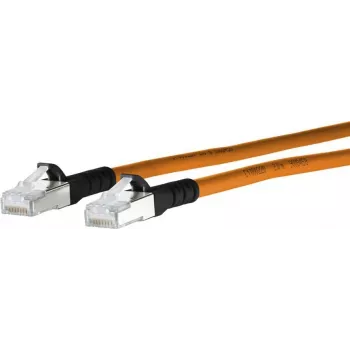 METZ CONNECT Cabo de patch RJ-45 (M) para RJ-45 (M) 50 cm S/FTP CAT 6a sem halogéneos laranja preto
