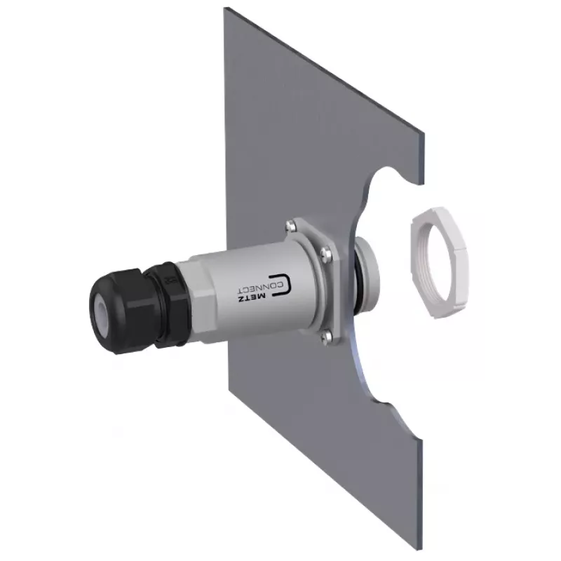 METZ CONNECT MCO IP69k Conjunto de caixa de proteção com terminal para aplicações exteriores, passagem de parede/caixa, 14040100-E