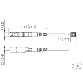 METZ CONNECT 1509QKEA002C-E Pigtail SC/PC OS2 monomodo 2 m verde 20 unid.