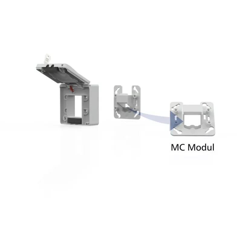 METZ CONNECT Caixa de encastrar IP44 2 portas para módulo MC cinzento - Acessório de rede