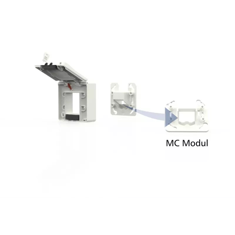 METZ CONNECT Caixa de encastrar IP44 2 portas não equipada para módulo MC branco puro