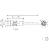 METZ CONNECT 142MEA10050 Cabo de sensor/atuador M12 fêmea para extremidade aberta, 5 m, preto, PUR, codificação A, 4 pinos