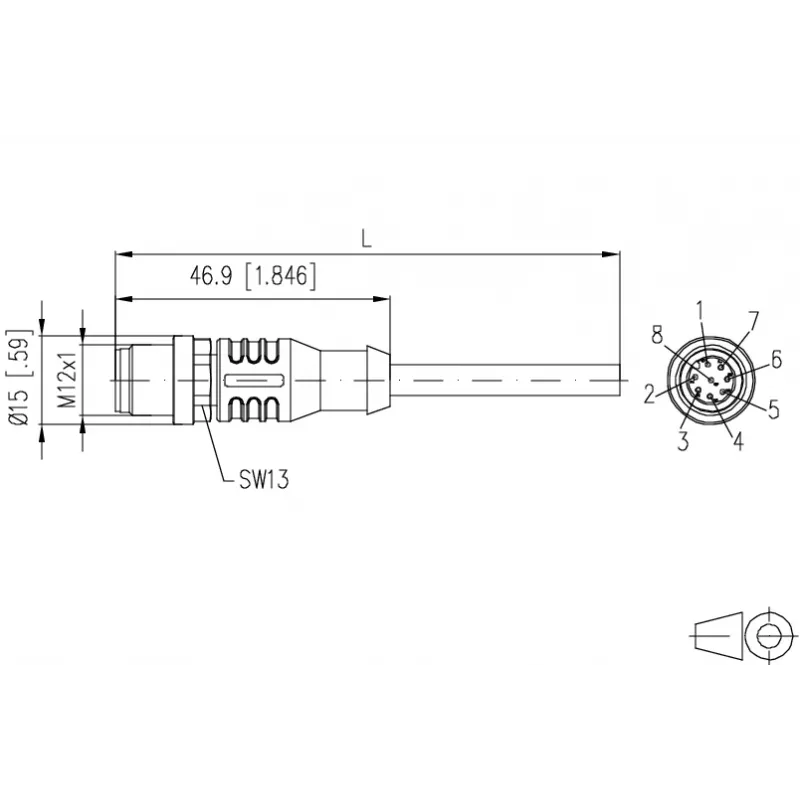 METZ CONNECT 142MEA10050 Cabo de sensor/atuador M12 fêmea para extremidade aberta, 5 m, preto, PUR, codificação A, 4 pinos
