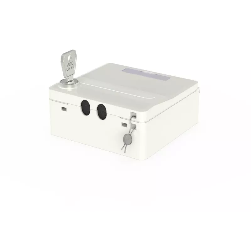 METZ CONNECT 1309471002KI Caixa de encastrar com tampa basculante e fechadura, branco puro