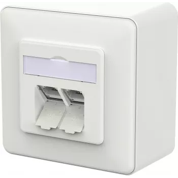 METZ CONNECT Tomada de sobrepor E-DAT C6A IDC branco tráfego - Acessório de rede