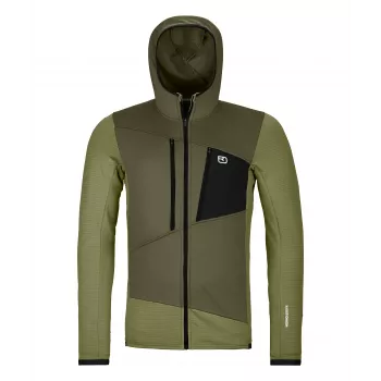 Sweatshirt com capuz Ortovox Fleece Grid Hoody Wild Herbs M