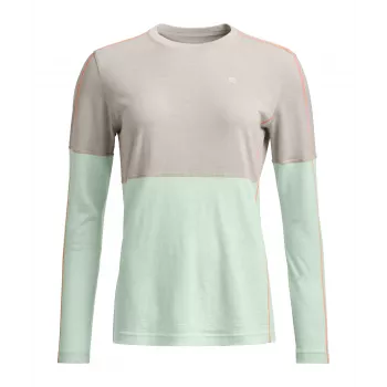 Camisola interior funcional de manga comprida Ortovox 185 Rock N Wool para mulher - White Tea, tamanho M