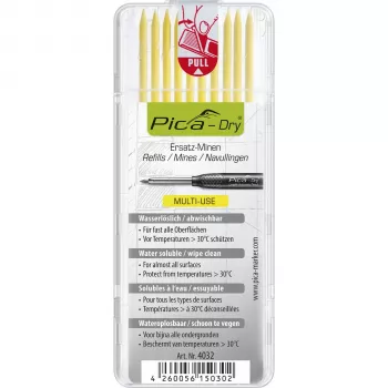 PICA-MARKER Pica DRY Refills amarelo - 10 minas, 2,8 mm, solúvel em água