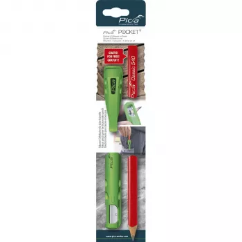 Pica Pocket com 1 lápis de carpinteiro 24 cm