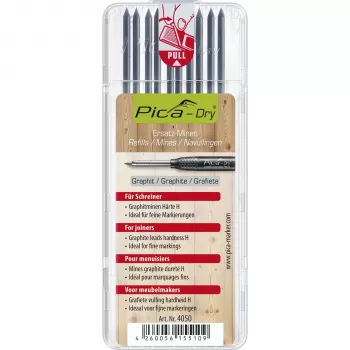 Minas de recarga Pica DRY para carpinteiros - 9 minas (grafite, vermelho, amarelo) 2,8 mm