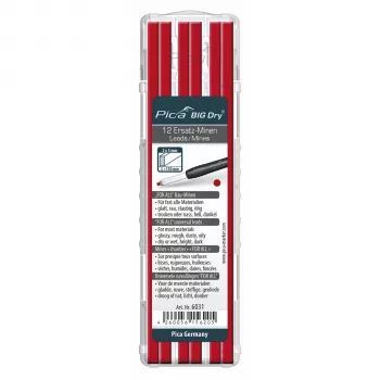 Conjunto de minas Pica BIG DRY FOR ALL vermelho - 12 minas de recarga 2x5mm 150mm