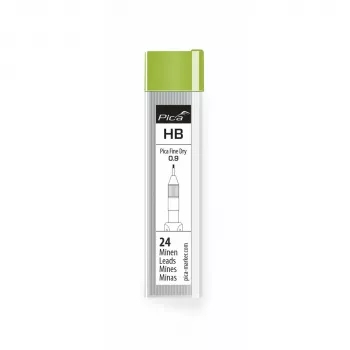 Recargas Pica Fine-Dry HB - 12 minas, 0,9 mm, grafite, preto