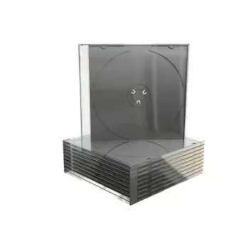 MEDIARANGE BOX21-M caixa jewel - 1 disco - preto - transparente - plástico - 120 mm - 140 mm