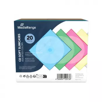 MEDIARANGE Retail Pack CD Soft Slim Case Color (5x4) - 20 Slim Cases sortidas