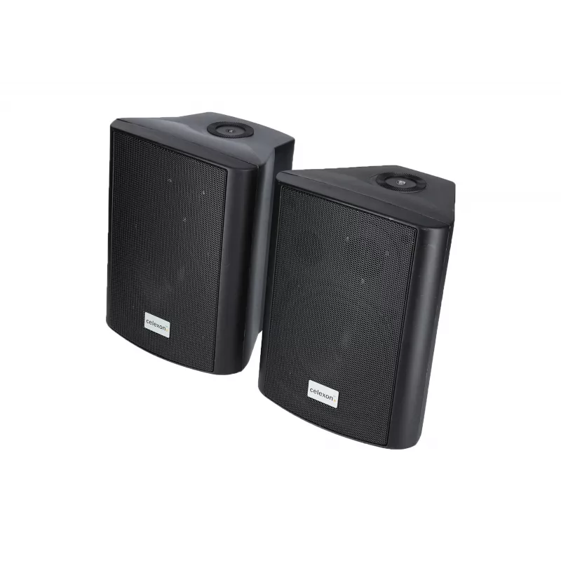 celexon 525-B Conjunto de altifalantes ativos 2 vias, 2 x 30 W RMS, com suportes de parede, preto (1000003398)