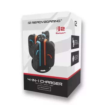 Ready2Gaming Nintendo Switch 2 Carregador 4 em 1 - Carregador para Joy-Con e Pro Controller