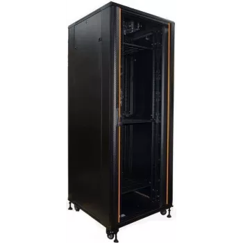 IT-BUDGET Armário de rede 19 inch SRK - 42U - 800x800 mm - porta com vidro/chapa de aço - calhas para cabos - montado - preto (99ITB19SRK4288GSNM)