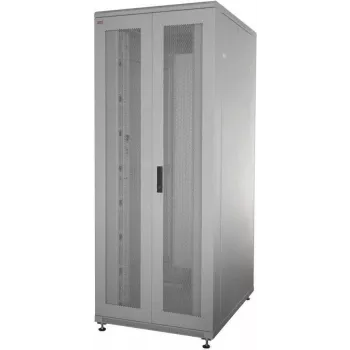 IT-BUDGET Armário de rede 19 inch SRK - Conjunto completo - 42U - 800x800 mm - portas duplas perfuradas à frente e atrás - 4 ventiladores ativos - PDU - gavetas - pré-montado - cinzento claro (99ITB19SRK4288DTGM)