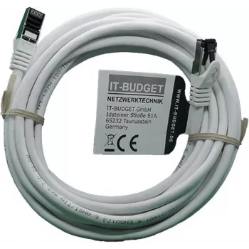 IT-BUDGET Cabo de rede Premium Full Copper - Flex AWG 26 - Cat.8.1 - 2000 MHz - isento de halogéneos - PoE+ - 40 Gbit - branco - 5 m (90ITBFLEX81PK5W)