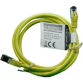 IT-BUDGET Cabo de rede Premium Full Copper - Flex AWG 26 - Cat.8.1 - 2000 MHz - isento de halogéneos - PoE+ - 40 Gbit - amarelo - 2 m (90ITBFLEX81PK2Y)