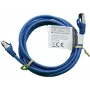 IT-BUDGET Cabo de rede Premium Full Copper - Flex AWG 26 - Cat.8.1 - 2000 MHz - isento de halogéneos - PoE+ - 40 Gbit - azul - 2 m