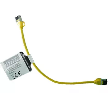 Cabo de rede Premium Full Copper IT-BUDGET - Slim AWG 28 - Cat.8.1 - 2000 MHz - sem halogéneos - PoE+ - 40 Gbit - amarelo - 0,25 m