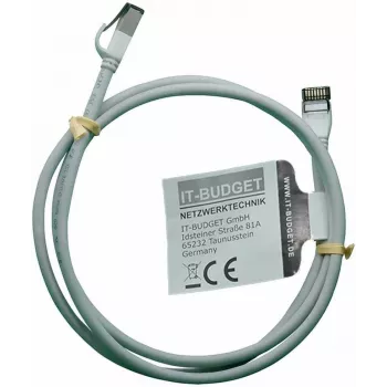 Cabo de rede Premium Full Copper IT-BUDGET - Slim AWG 28 - Cat.8.1 - 2000 MHz - sem halogéneos - PoE+ - 40 Gbit - cinzento - 1,5 m (90ITBSLIM81PK15G)