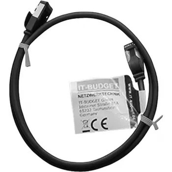 Cabo de rede Premium Full Copper IT-BUDGET - Slim AWG 28 - Cat.8.1 - 2000 MHz - sem halogéneos - PoE+ - 40 Gbit - preto - 1,5 m