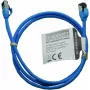 Cabo de rede Premium Full Copper IT-BUDGET - Slim AWG 28 - Cat.8.1 - 2000 MHz - sem halogéneos - PoE+ - 40 Gbit - azul - 1 m