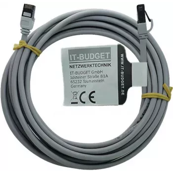 Cabo de rede Premium Full Copper IT-BUDGET - Slim AWG 28 - Cat.8.1 - 2000 MHz - sem halogéneos - PoE+ - 40 Gbit - cinzento - 5 m (90ITBSLIM81PK5G)