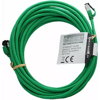 Cabo de rede Premium Full Copper IT-BUDGET - Slim AWG 28 - Cat.8.1 - 2000 MHz - sem halogéneos - PoE+ - 40 Gbit - verde - 5 m (90ITBSLIM81PK5GR)