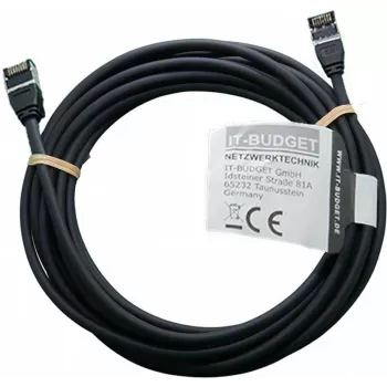 Cabo de rede Premium Full Copper IT-BUDGET - Slim AWG 28 - Cat.8.1 - 2000 MHz - sem halogéneos - PoE+ - 40 Gbit - preto - 5 m (90ITBSLIM81PK5S)