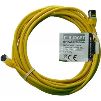 Cabo de rede Premium Full Copper IT-BUDGET - Slim AWG 28 - Cat.8.1 - 2000 MHz - sem halogéneos - PoE+ - 40 Gbit - amarelo - 5 m (90ITBSLIM81PK5Y)
