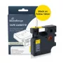 MediaRange cassete de fita de etiquetas compatível com Dymo 12mm x 7m Preto sobre Amarelo (MRDY45018)