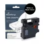 MediaRange cassete de fita de etiquetas compatível com Dymo 12mm x 7m branco sobre preto (MRDY45021)