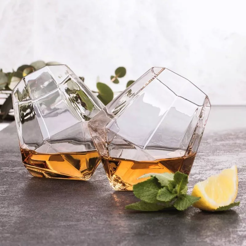 Conjunto de 2 copos de whisky Mad Monkey Diamond Thumbs Up transparente 300 ml