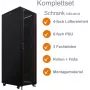 Rack de rede 19 polegadas IT-BUDGET SRK - conjunto completo - 42U - 600x800 mm - porta de vidro/aço - 4 ventoinhas ativas - PDU - prateleiras - Flatpack - preto (90ITB19SRK4268GS)