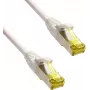 Cabo patch premium IT-BUDGET cobre maciço - Super Flex TPE - Cat.6A - com cabo bruto Cat.7 - 600 MHz - sem halogéneos - PoE+ - 10GBit - branco - 0,15 m (90ITBFLEX6A7PK015W)