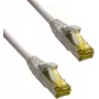 Cabo patch premium IT-BUDGET cobre maciço - Super Flex TPE - Cat.6A - com cabo bruto Cat.7 - 600 MHz - sem halogéneos - PoE+ - 10GBit - cinzento - 1,5 m