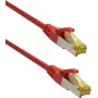 Cabo patch premium IT-BUDGET cobre maciço - Super Flex TPE - Cat.6A - com cabo bruto Cat.7 - 600 MHz - sem halogéneos - PoE+ - 10GBit - vermelho - 1 m