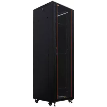 Armário de rede 19 polegadas IT-BUDGET SRK - 42U - 600x800 mm - porta de vidro/chapa de aço - Flatpack - preto (90ITB19SRK4268GSN)