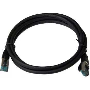 Cabo de patch Premium Full Copper IT-BUDGET Cat.6A S/FTP LSZH PoE+ AWG 26/7 preto 0,15 m